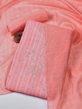 Neck Embroidery Linen Unstitched Suit With Dupatta